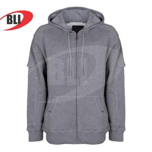 Haute qualité coton polaire brodé Logo sweat à capuche zippé contraste fermeture éclair jusqu'à sweats à capuche pull sweat pour tailles unisexes - Product Image 4