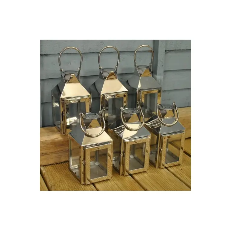 Wood Glass Lantern By Brassworld India