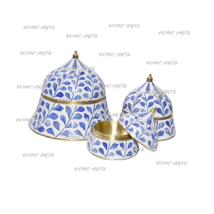 Diseño pintado Latón Buffet Plato para servir comida Diseño antiguo Forma redonda Cazuela para servir Olla caliente al precio más barato - Product Image 5