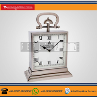 Horloge de table en métal de haute qualité fonctionnant sur piles |   Design Art Déco, fonction de projection décorative pour chambre à coucher, cuisine, intérieur