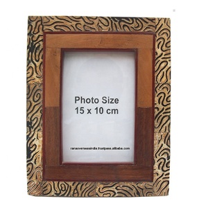Cadre d'images en bois de couleur marron et noir, pour décoration de Table à domicile, de forme rectangulaire, 8 pièces - Product Image 1