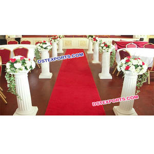 Pilares romanos de fibra para boda, pilares romanos blancos de perlas, decoración de pasillos - Product Image 1
