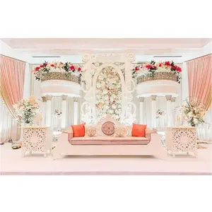 Casamento moderno palco calgary grande fibra ocidental eventos de casamento palco de luxo americano casamento decoração de palco branco