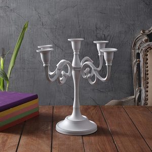 Candelabro de aluminio con flores - Product Image 5