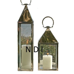 Linterna de vela de acero inoxidable, linterna de Metal decorativa curvada a mano, decoración para fiesta de cumpleaños y Navidad, linterna portavelas - Product Image 4