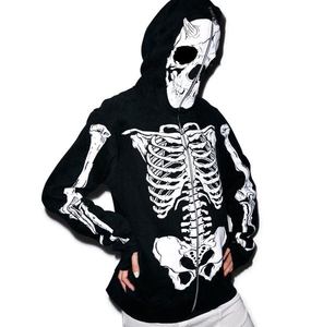 Custom Logo Print Workout Gym <b>Plain</b> Neon Blank Full Face Zip <b>Hoodie</b> <b>For</b> <b>Men</b> zip up skeleton print - Product Image 6