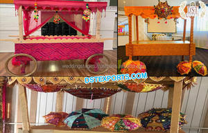 Puesto de Comida y Carrito de Madera Tratada Moderna Rehdi, Decoración de Escenario para Bodas - Product Image 6