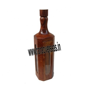 Botella de vino Vintage hecha a mano de madera para restaurante, hogar, Hotel, boda, Bar - Product Image 1