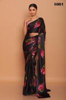Saree Blouse Satin Sutra Jepang Warna Emas Terbaru, Desainer Terlaris, Motif Cetak Digital untuk Pesta, Harga Grosir India untuk Wanita