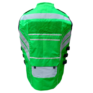 Gilet de sécurité réfléchissant fabriqué en usine, haute visibilité, vert, en maille, sans manches, vêtements de travail pour adultes - Product Image 2