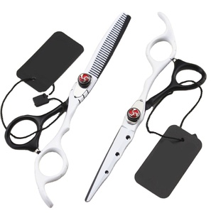 Coiffeur Professionnel 6.0 Pouces Ciseaux De Coiffure & Ciseaux Amincissants Couleur Noir et Blanc En Acier Inoxydable CE - Product Image 1