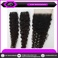 Les plus populaires : Cheveux humains indiens vierges Remy, tissages simples, closures et frontals en dentelle à texture lisse, 100g - Fournisseurs de premier plan en Inde