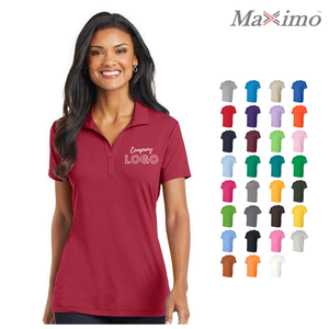 Camiseta de piqué para mujer, uniforme de trabajo, informal, estampado, 100% algodón, etiqueta personalizada, Color sólido, Polo - Product Image 3