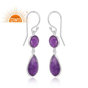 Boucles d'oreilles en argent fin pour femme, ensemble de lunette de soleil, Aventurine, pierre précieuse - Product Image 2
