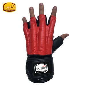 Gants d'entraînement de cyclisme professionnels demi-doigt Kickboxing Logo personnalisé cuir de vachette imprimé PU main Arts martiaux boxe - Product Image 5