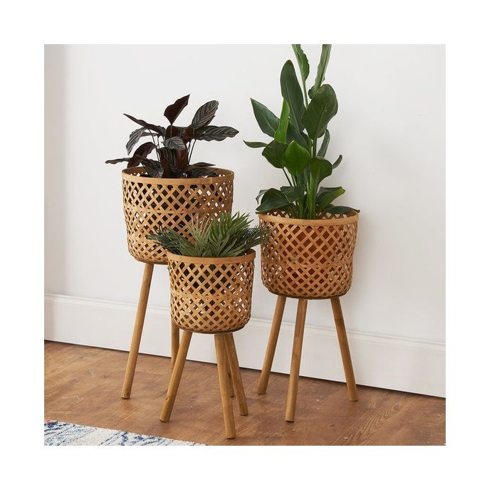 Home Rattan Halter Stand für Pflanzen