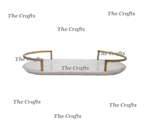 Bandeja de Mármol para Servir Alimentos con Asas de Metal, Bandeja Rectangular de la Mejor Calidad para Servir Alimentos, Más Vendida - Product Image 2