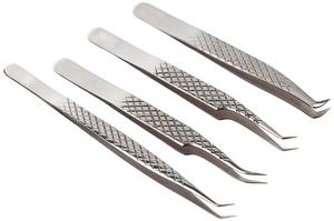 Pinzas de Extensión de Pestañas de Acero Inoxidable Zullo Industries con Etiqueta Privada Personalizada, Punta Puntiaguda, Agarre de Diamante de 90 Grados para - Product Image 3