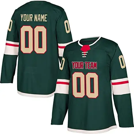 Fan Hockey Atacado Ice Hockey Wear Design Personalizado Sublimação Camisas Tops Sportswear Nome da Equipe para Adultos
