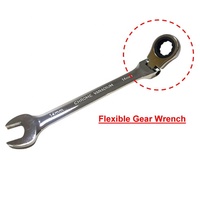 Kunci Kombinasi Fleksibel Alloy 8-19mm dengan Kepala Ratchet Metrik/Imperial