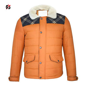 New Design Puffer Jacket Turn Down Fur Collar Men's Clothing Single Breasted Closure Custom Logo Print Full Sleeves OEM Product - Product Image 1