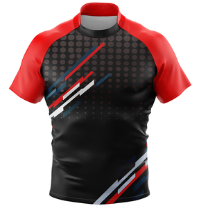Camiseta de rugby personalizada, ropa deportiva transpirable con estampado de rayas de manga corta, conjunto de uniforme sublimado de tamaño adulto - Product Image 3