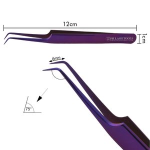 Purple Volume Eyelash Extension Tweezer 6mm 75deg with Your Own Logo, Heavy Duty Eyelash Extension Volume Tweezer - Product Image 5