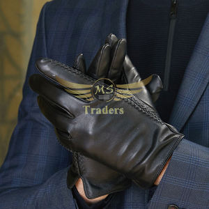 Winter <b>Gloves</b> Men Genuine Leather Touch Screen Real Sheepskin <b>Wool</b> Lining Warm Driving Custom Made <b>Gloves</b> Professional - Product Image 6