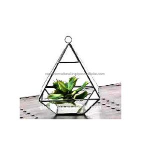 Metal <b>Glass</b> Terrarium with Wood Base - Product Image 2