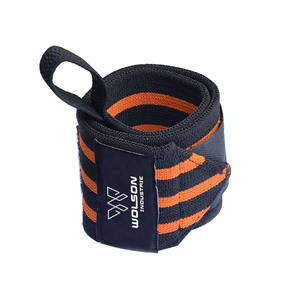 Muñequeras de gimnasio con logotipo personalizado Muñequeras de ajuste cruzado con logotipo Muñequeras de levantamiento de pesas de algodón elástico resistente Muñequeras personalizadas para unisex. - Product Image 3