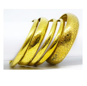 1980 mars boutique de bijoux romains Californie Zambie Surfaces texturées laiton coloré égyptien manchette Bracelet pour les femmes - Product Image 5