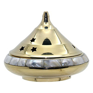 Encensoir en laiton nacre fabriqué en Inde fabriqué en Inde - Product Image 1