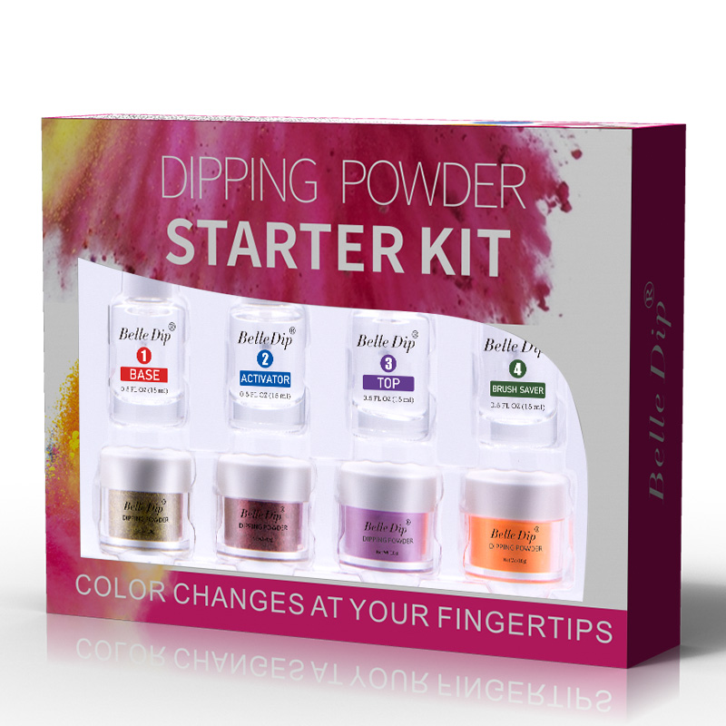 Новая мода Базовое покрытие Топ toat dip порошок стартовый набор для акриловых ногтей системы