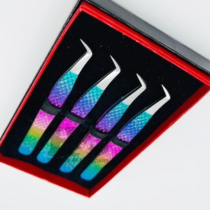 High Quality <b>Tweezer</b> Customized Stainless Steel Eyelash Extension <b>Tweezers</b> Solid Sustainable Volume Lash <b>Tweezers</b> mink logo - Product Image 1