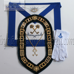 Delantal Masónico de Lodge azul Premium, nueva tela bordada de cuero, excelente costura de punto de cruz, artesanía fantástica Regalia - Product Image 2