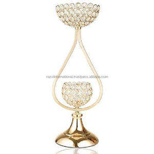 Candelabro votivo de cristal de aluminio hecho a mano, decoración del hogar de 3 brazos, impresión personalizada para Pascua - Product Image 2