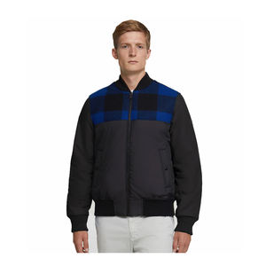 Blouson aviateur bleu léger pour homme avec manches longues et col montant pour l'hiver - Product Image 1