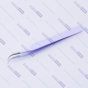 Pince à cils incurvée blanche de qualité chirurgicale pour extensions de cils, en acier inoxydable durable avec logo personnalisé - Product Image 3