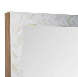 Bone Inlay rectangular <b>mirror</b> in <b>black</b> and white - Product Image 2