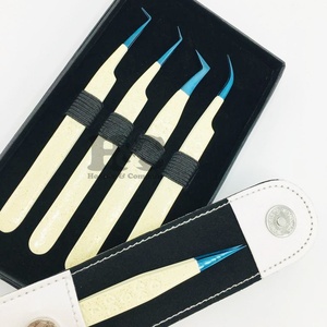 แหนบต่อขนตาสแตนเลสสีน้ำเงินกล่องบรรจุขนมิงค์ออกแบบโลโก้ได้ตามต้องการ - Product Image 1