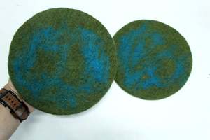 "20 CM Round Handmade Plain Heat pads"-"Kitchen Pot Holder"-"Eco-friendly Table <b>Trivet</b>" "Sustainable Handmade Felt Coaster" - Product Image 5