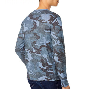 Camo ขายส่ง Heavy GSM Henley เสื้อเชิ้ตแขนยาวสำหรับผู้ชาย,ผ้าฝ้าย/โพลีเอสเตอร์แท้ - Product Image 5
