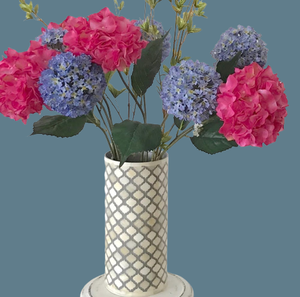 Vase à fleurs en incrustation d'os pour fleur sèche en forme de cylindre et conception de feuille pour Table à manger salon bureau à domicile hôtel Tradnary - Product Image 3