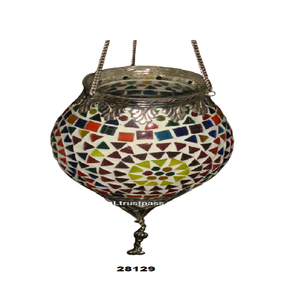 Diseño de mosaico de alta calidad colgante de forma larga portavelas decorativo para el hogar balcón y jardín - Product Image 1