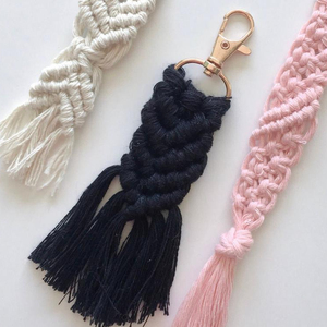Macrame Keychain | Fishtail macrame <b>key</b> <b>chain</b>, purse clip - Product Image 1
