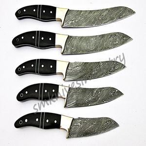 Juego de cuchillos de chef de cocina de 5 piezas con estilo de Damasco hecho a mano, cuchillas afiladas de acero inoxidable y funda de hueso para el Meat-SKM1285 - Product Image 4