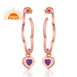 Fabricant de bijoux de boucles d'oreilles en argent sterling avec améthyste naturelle - Product Image 4