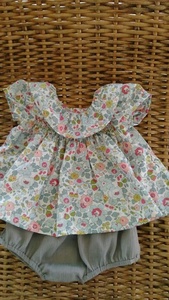 Imprimé mignon bébé fumé à la main belle robe 2 pièces-2023 - Product Image 2