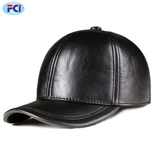 Baseball Caps Genuine Leather <b>Hats</b> for <b>Men</b> Sheepskin Dad <b>Hat</b> Adjustable Autumn <b>Winter</b> Black Brown Caps - Product Image 2