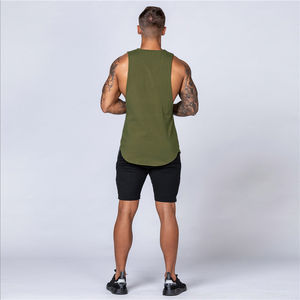 Camiseta sin Mangas 100% Algodón con Botones, Bordado, Informal, para Gimnasio, Entrenamiento, Verano, Correr, Impresión Personalizable Disponible, Transpirable, Lisa - Product Image 5